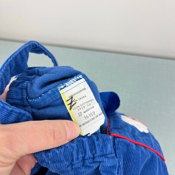Vintage Blue Corduroy Airplane Overalls 12 Months - Picture 4 of 8